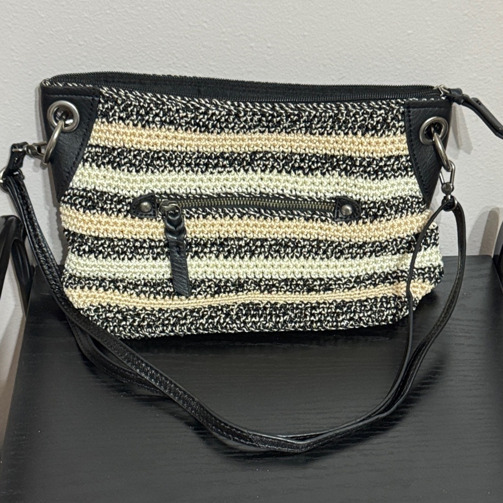 The Sak Black & Cream Striped Crossbody – Classic Everyday Neutral